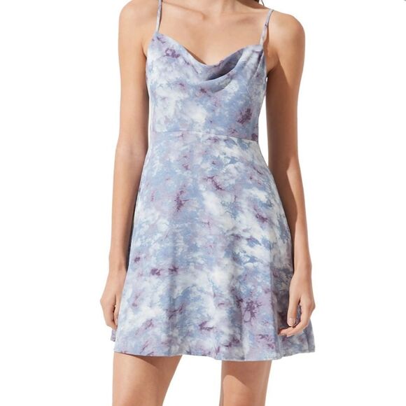 ASTR Cowl Neck Minidress In Purple Marble XS - Picture 1 of 7